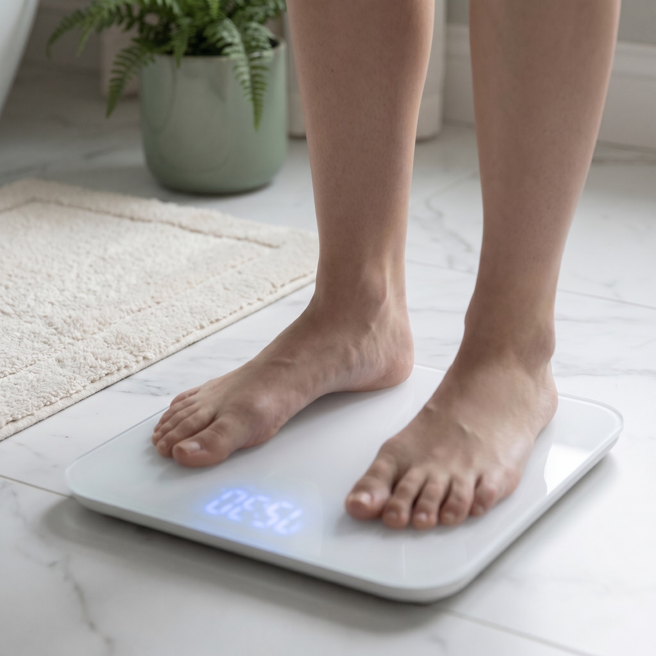 Bare feet on a scale
