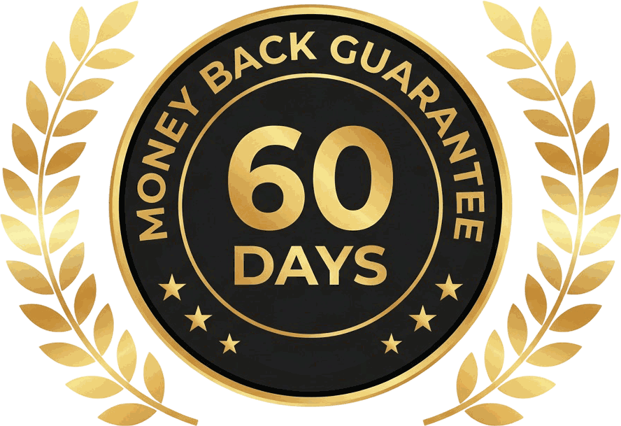 60-day money-back guarantee seal